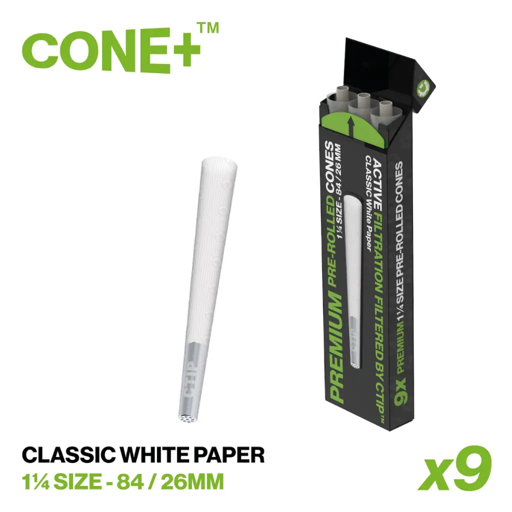 CONE+ 1 ¼ Size - Classic White 9-pack