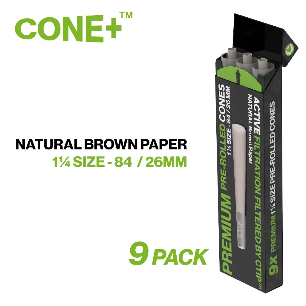 CONE+ 1 ¼ Size - Natural Brown 9-pack