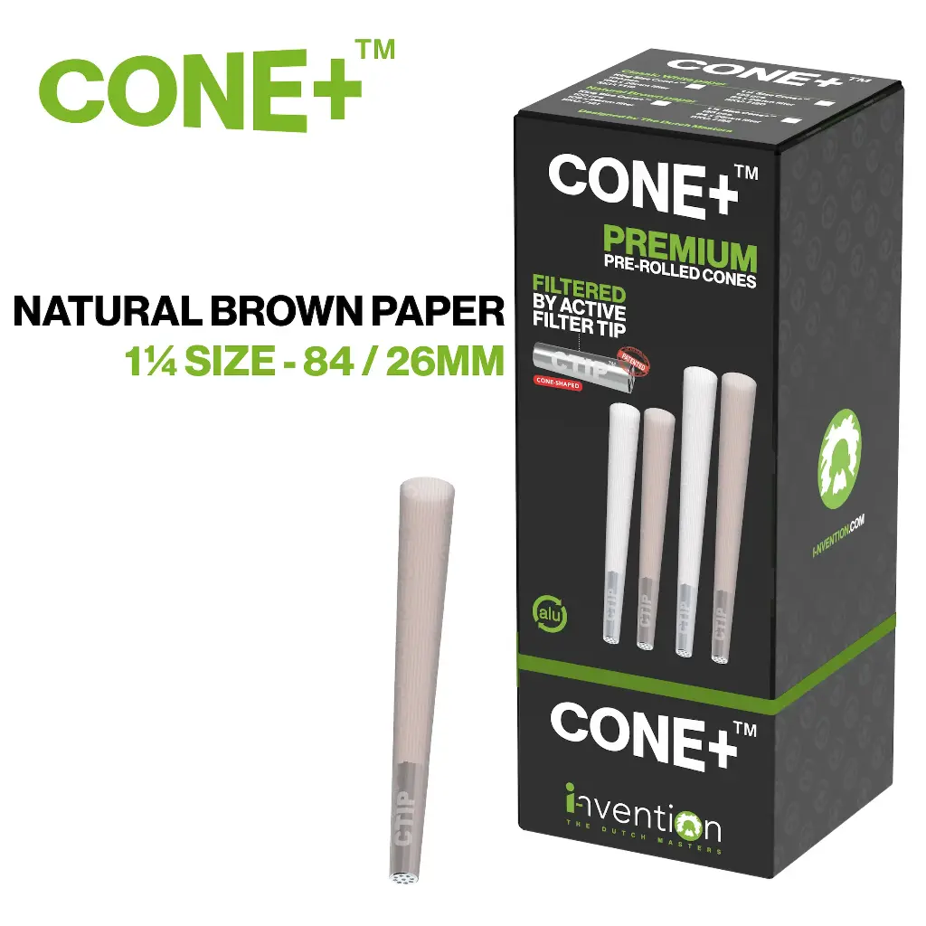 CONE+ 1 ¼ Size - Natural Brown x125