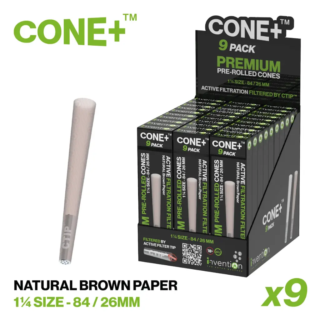 CONE+ 1 ¼ Size - Natural Brown 9-pack
