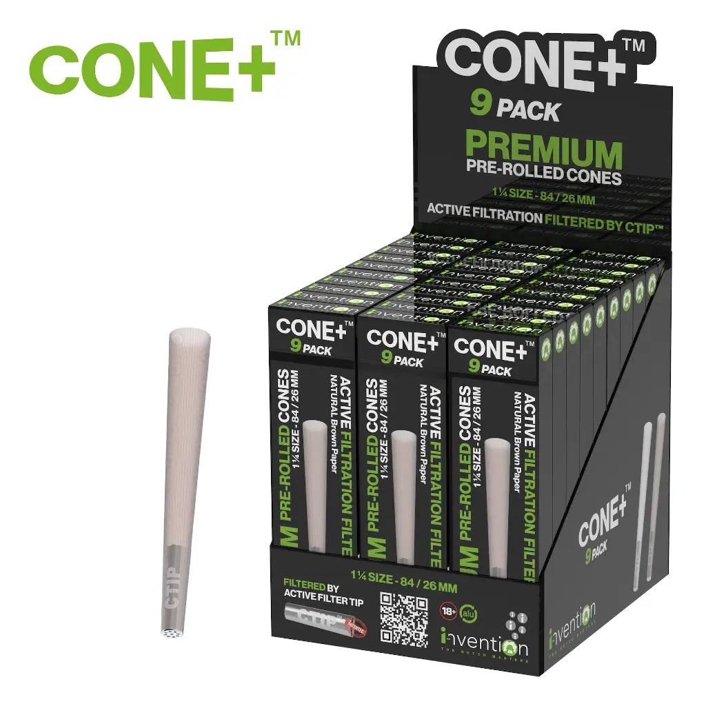 CONE+ 1 ¼ Size - Natural Brown 9-pack