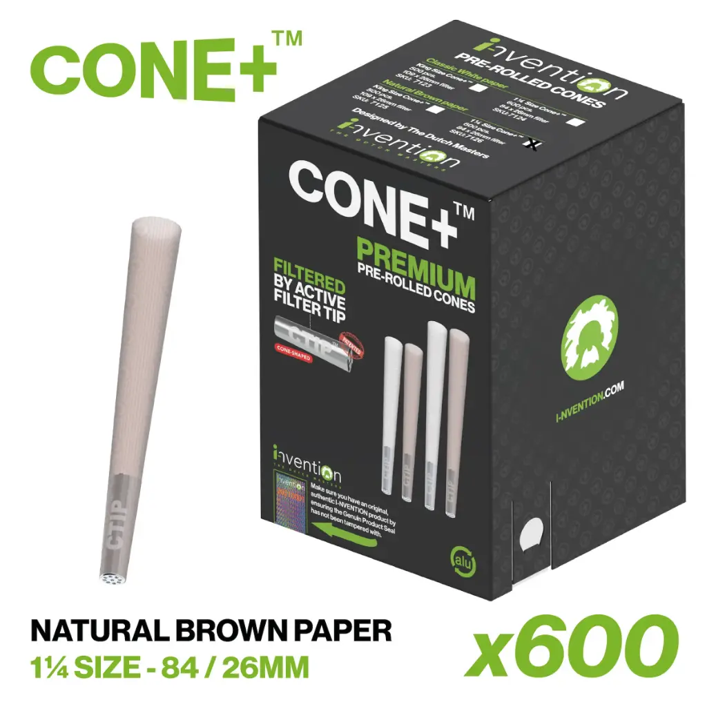 CONE+ 1 ¼ Size - Natural Brown x600
