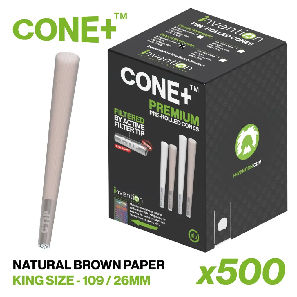CONE+ King Size - Natural Brown x500