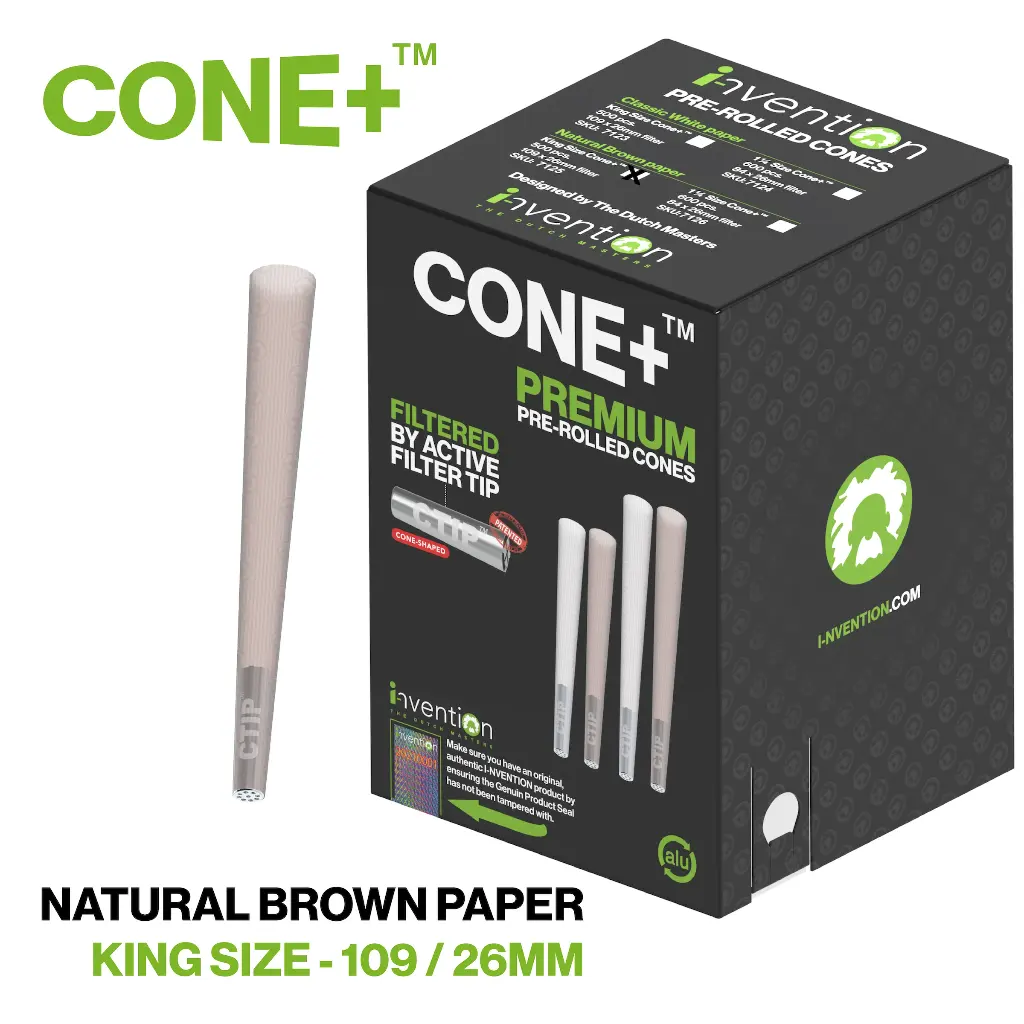 CONE+ King Size - Natural Brown x500