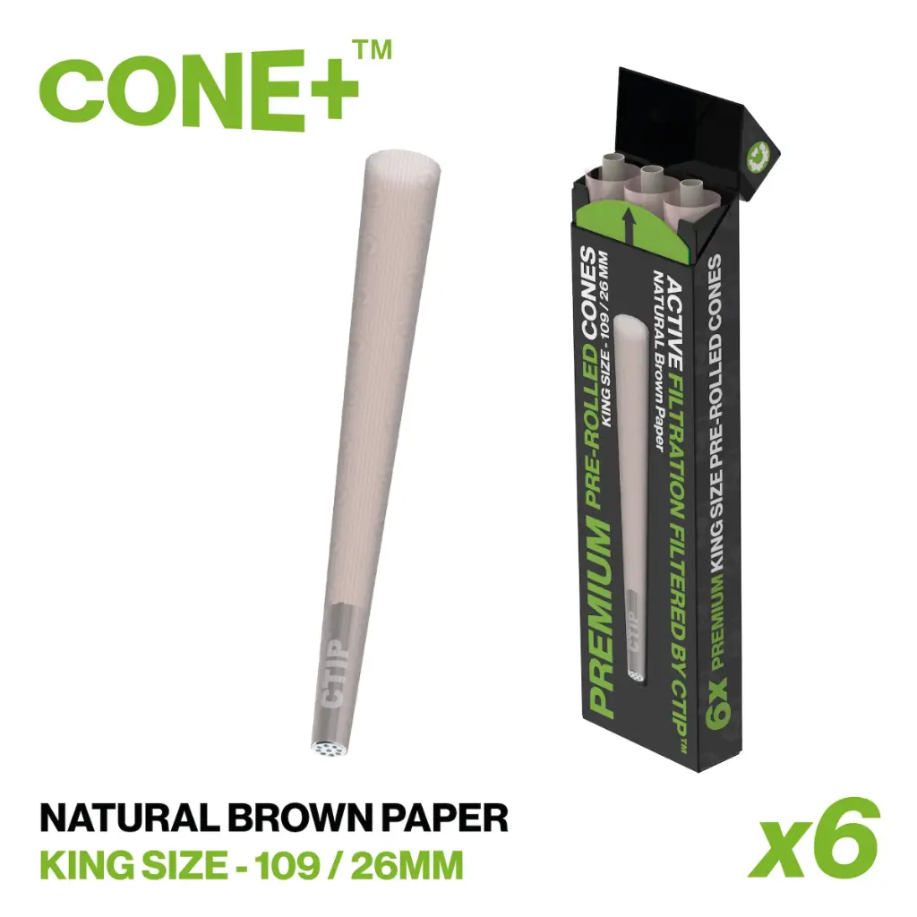 CONE+ King Size - Natural Brown 6-pack