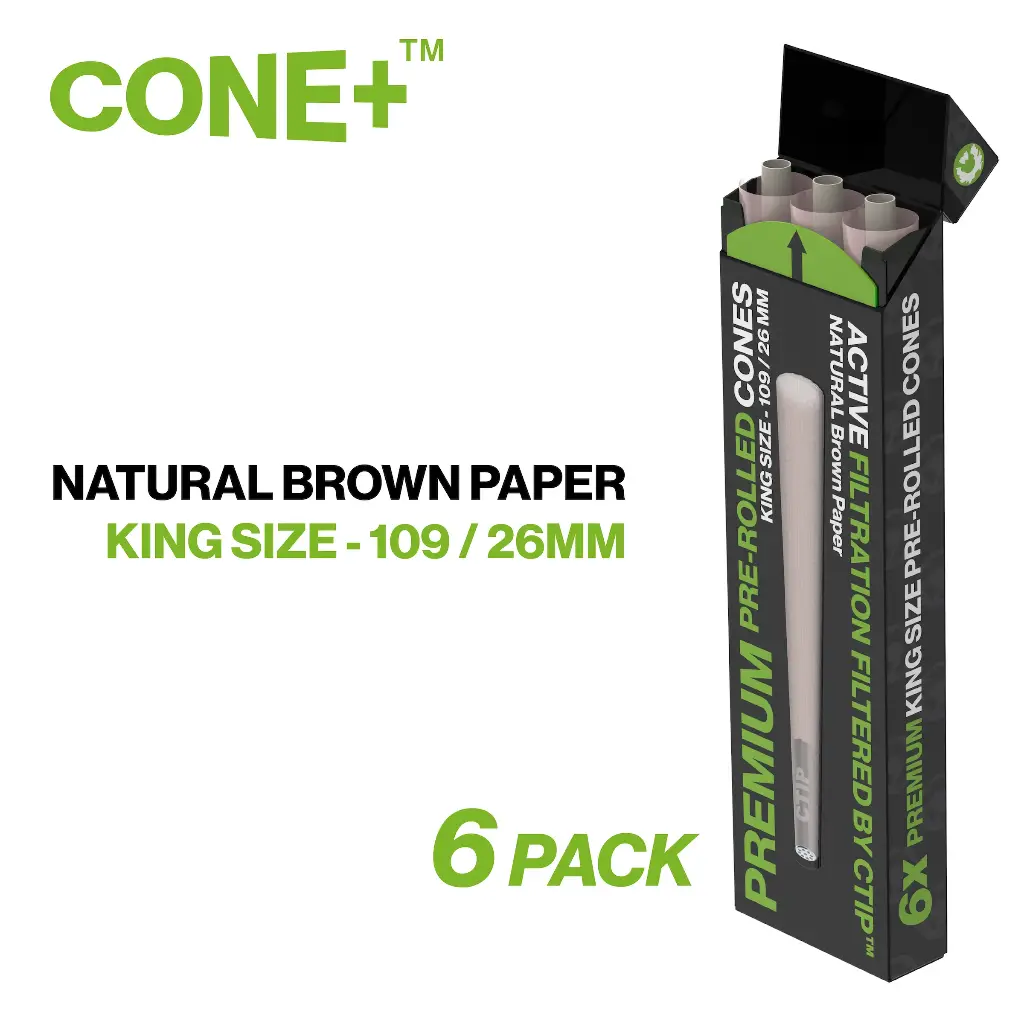 CONE+ King Size - Natural Brown 6-pack